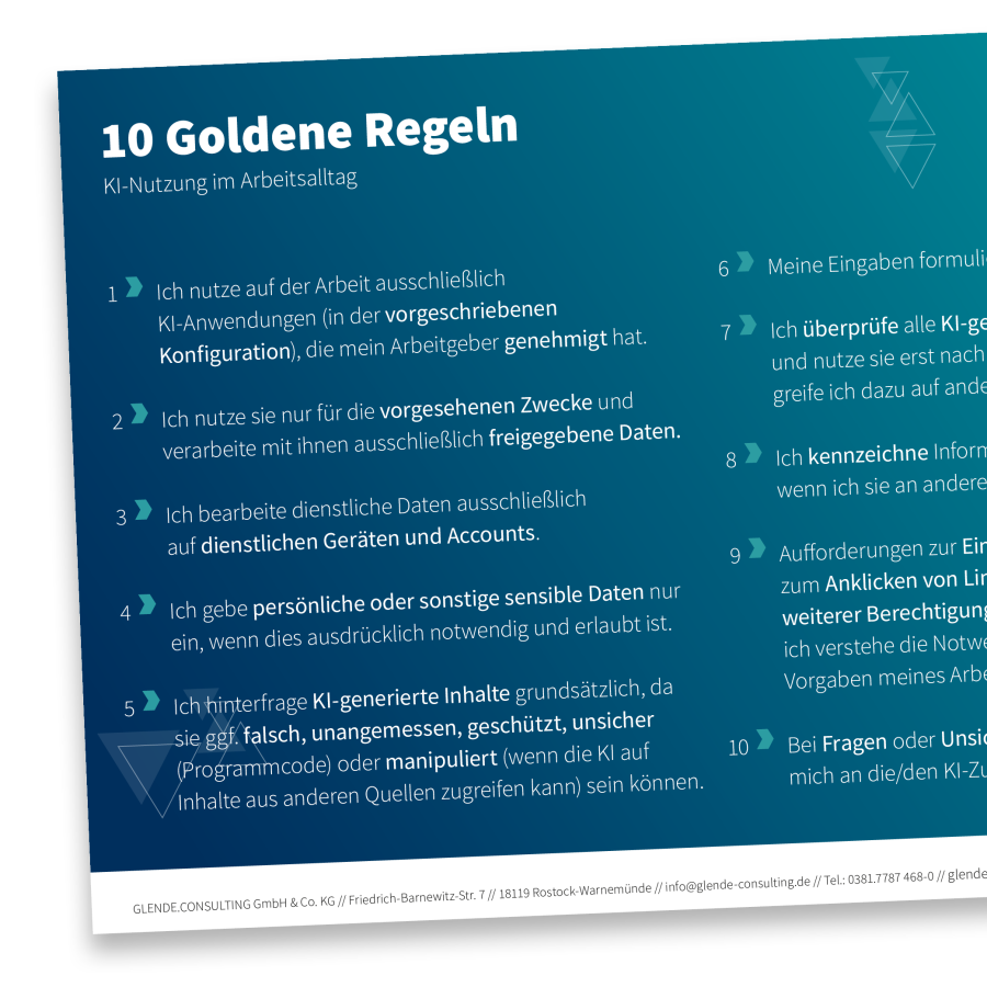 10 Goldene Regeln für die KI-Nutzung im Arbeitsalltag